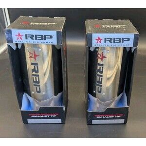 Lot Of 2x RBP 303723-EXR Stainless Steel Slash Cut 4" In, 5" Out 12" Exhaust Tip